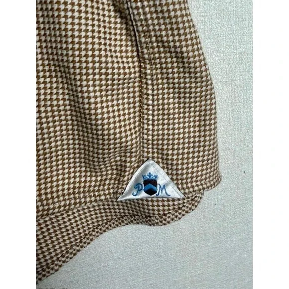 Peter Millar Mens Sz 17.5L Hounds tooth Button Up Shirt Long Sleeve Casual Dress - Picture 7 of 10